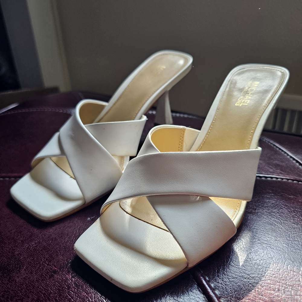Michael Kors White Block Heel Heels